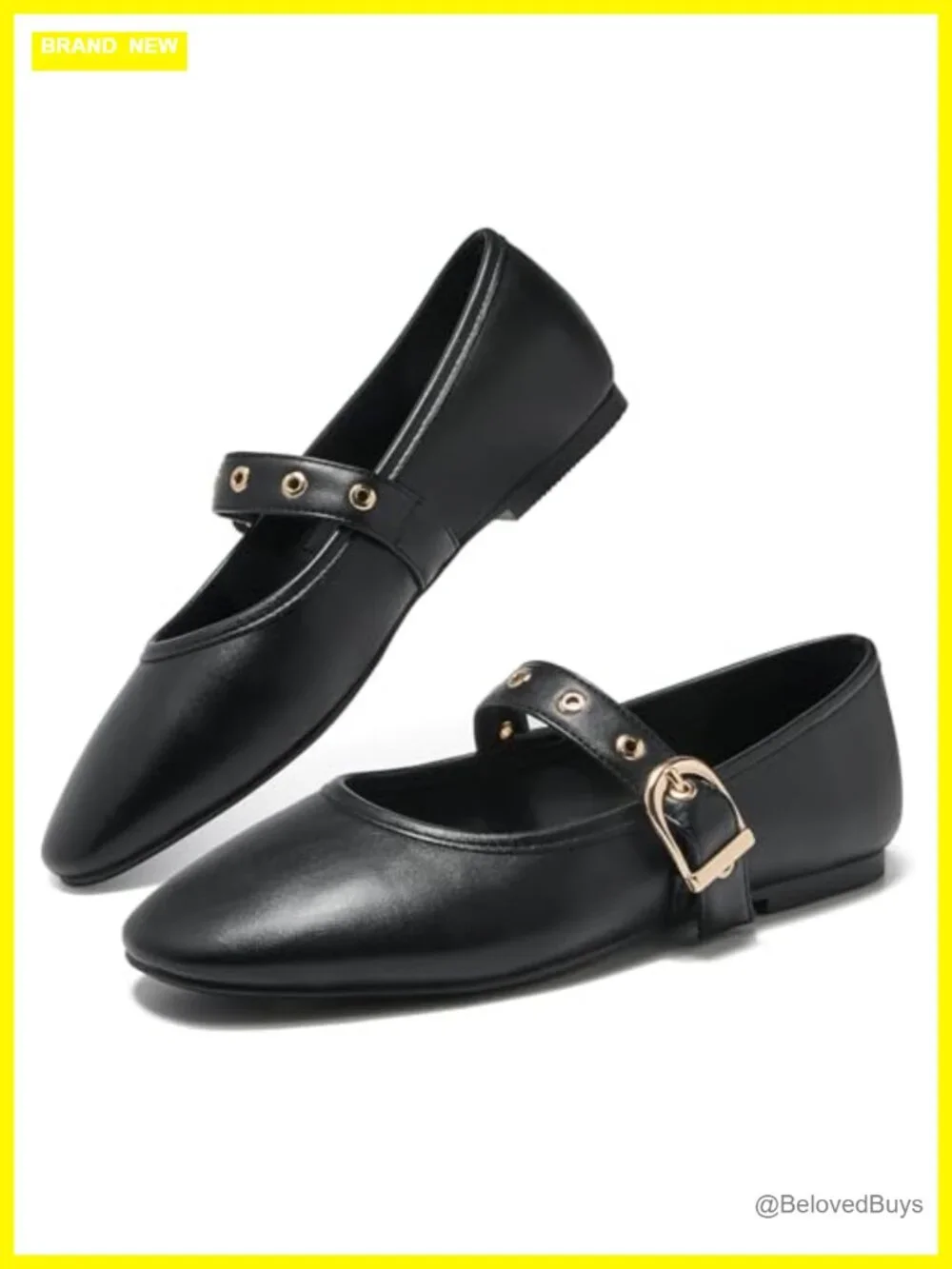 Mary Jane Flats Round Toe Ballet Flat with Buckle Dressy Comfortable Adjustable